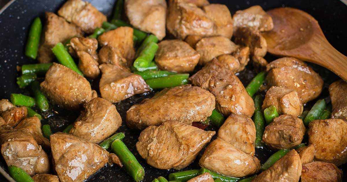 Жареная курица с фасолью. Жареная курица с фасолью