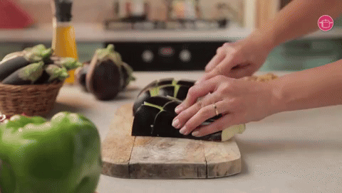 تقطيع الباذنجان