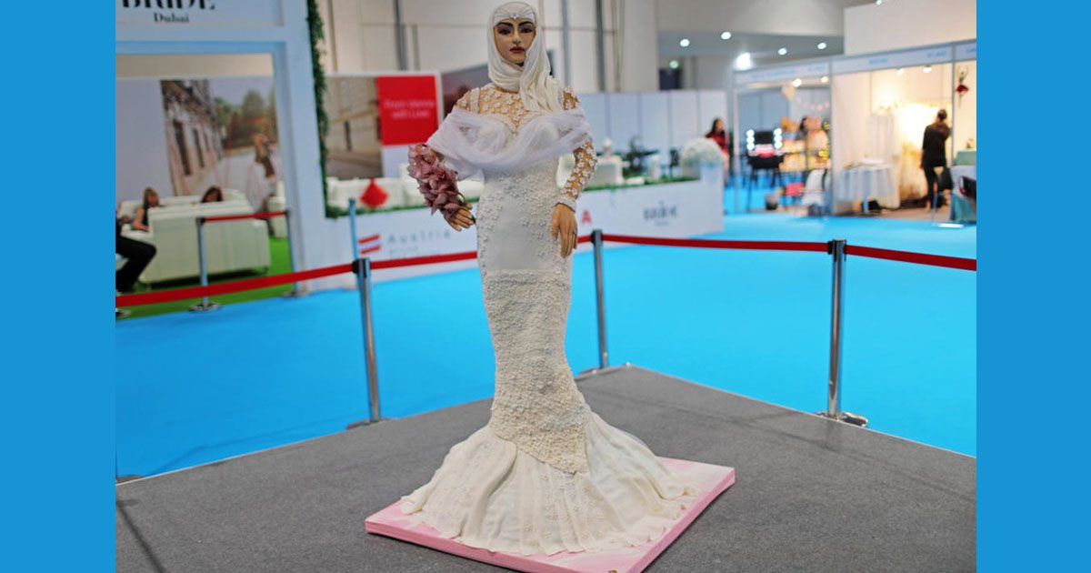 كيكة العروسة في معرض العروس دبي