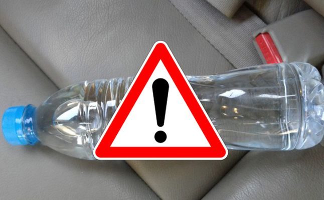 خطر حريق السيارة بسبب قارورة بلاستيكية من الماء 