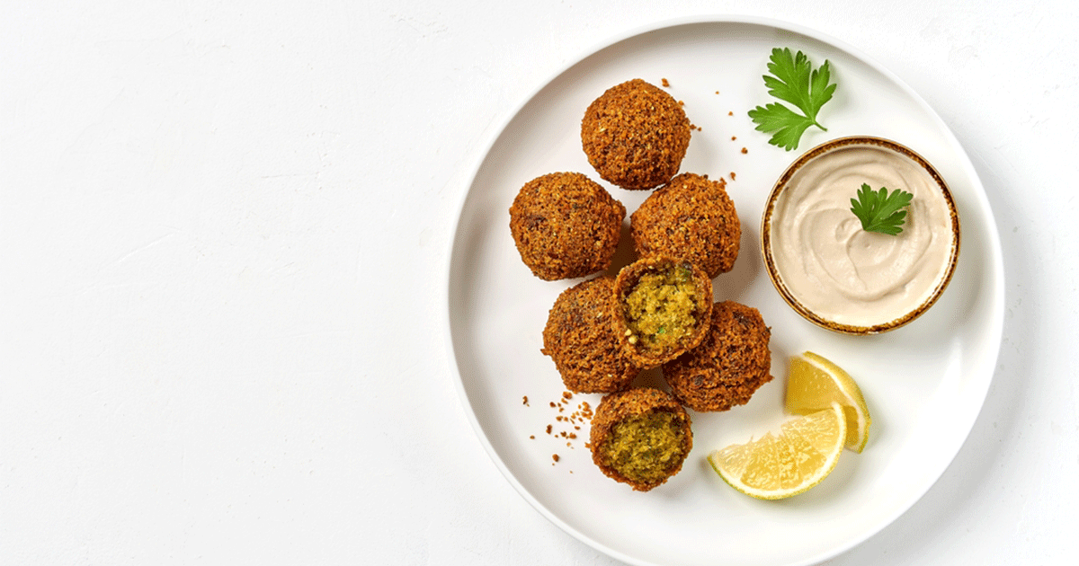 طبق فلافل مع صوص الطحينة
