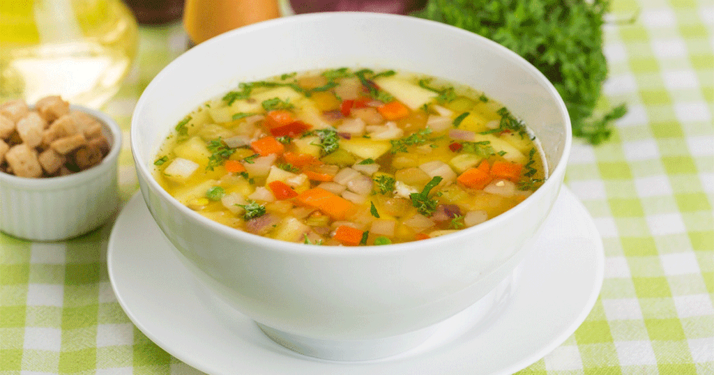طبق من الحساء الشهي