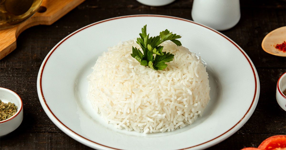 100 جرام رز مسلوق كم كارب