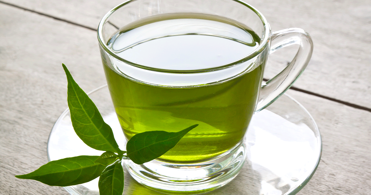 كوب من الشاي الأخضر 