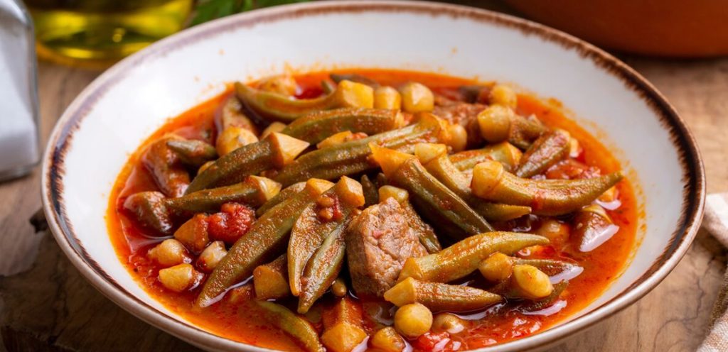 طبق البامية