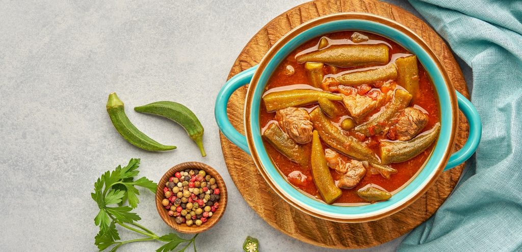 طبق من البامية