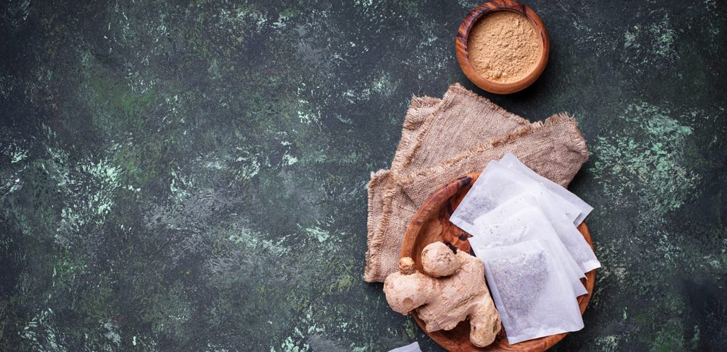 أكياس تحتوي الزنجبيل