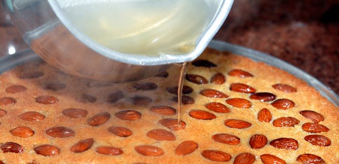 نسقي البسبوسة بالقطر