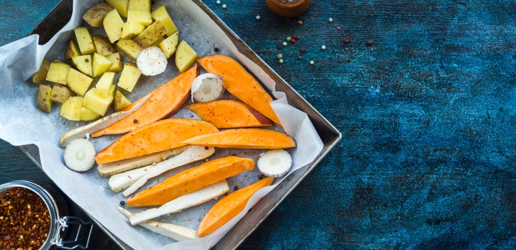 يمكننا تحمير البطاطا الحلوة في الفرن