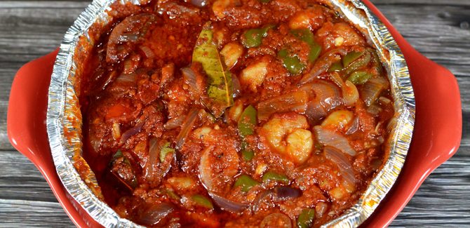 نشوي الجمبري في الفرن