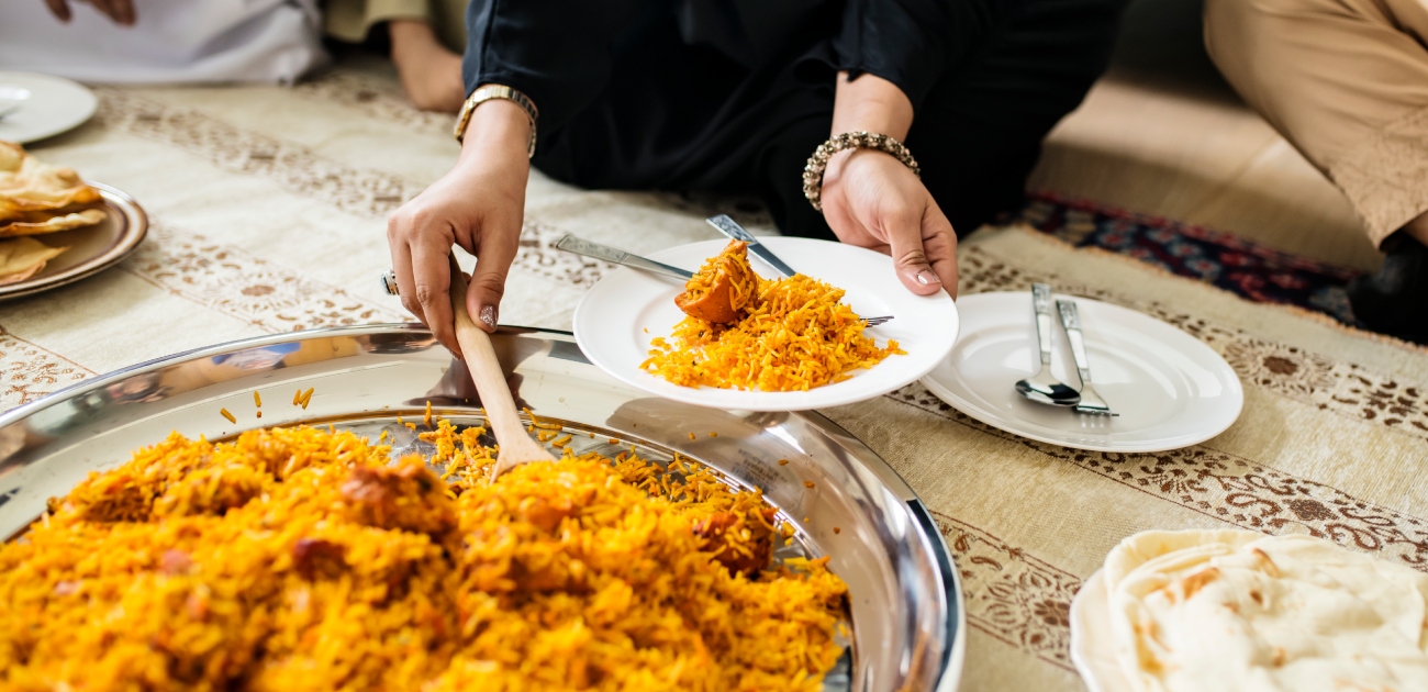 وضع كمية قليلة من الطعام