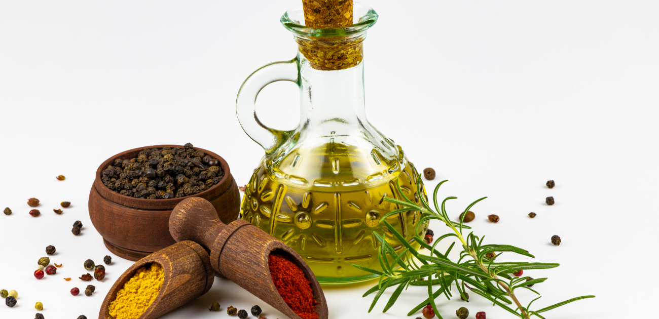نخلط الزيت والبهارات